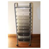 ROLL AROUND 10 DRAWER STORAGE RACK - 13" X 16" X