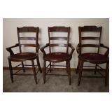 LOT OF 3 ANTIQUE MATCHING CHAIRS WITH NEEDLEPOINT