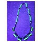 VINTAGE ART DECO URANIUM GLASS BEADED