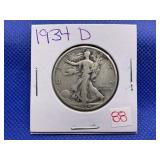1934-D WALKING LIBERTY HALF DOLLAR