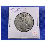 1920-D WALKING LIBERTY HALF DOLLAR