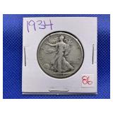 1934 WALKING LIBERTY HALF DOLLAR