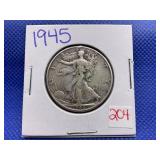1945 WALKING LIBERTY HALF DOLLAR