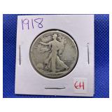 1918 WALKING LIBERTY HALF DOLLAR
