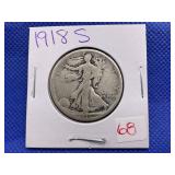 1918-S WALKING LIBERTY HALF DOLLAR