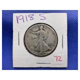 1918-S WALKING LIBERTY HALF DOLLAR