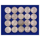 LOT OF 20 1943 WALKING LIBERTY HALF DOLLARS