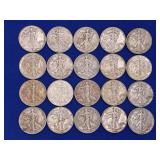 LOT OF 20 1943 WALKING LIBERTY HALF DOLLARS