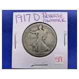 1917-D WALKING LIBERTY HALF DOLLAR REVERSE MINT