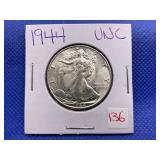 1944 WALKING LIBERTY HALF DOLLAR - UNC
