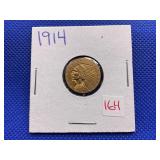 1914 $2 1/2 DOLLAR INDIAN HEAD GOLD COIN