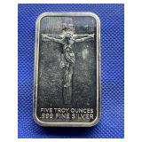 5 OUNCE .999 SILVER BAR OF JESUS