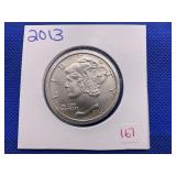 2013 MERCURY HEAD .999 FINE SILVER ONE OUNCE