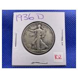 1936-D WALKING LIBERTY HALF DOLLAR