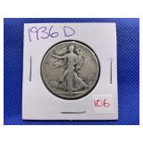 1936-D WALKING LIBERTY HALF DOLLAR