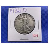1936-D WALKING LIBERTY HALF DOLLAR