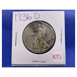 1936-D WALKING LIBERTY HALF DOLLAR