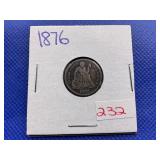 1876 SEATED LIBERTY DIME