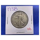 1938 WALKING LIBERTY HALF DOLLAR