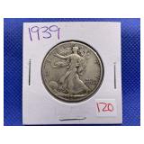 1939 WALKING LIBERTY HALF DOLLAR