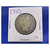1910 BARBER HEAD HALF DOLLAR