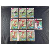 LOT OF 10 - 1980 MLB TOPPS RED'S STARS CARDS
