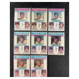 LOT OF 8 - 1976 MLB TOPPS LEADERS CARDS