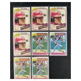 LOT OF 8 - 1980 MLB TOPPS PETE ROSE BASEBALL CARDS
