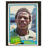 1981 MLB TOPPS RICKEY HENDERSON CARD #261