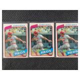LOT OF 3 - 1980 MLB TOPPS JOHNNY BENCH CARDS
