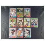 LOT OF 9 - 1982 MLB TOPPS BASEBALL STARS CARDS