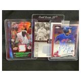 LOT OF 3 MLB BASEBALL CARDS - JOSE RAMIREZ (AUTO-