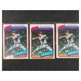 LOT OF 3 - 1980 MLB TOPPS NOLAN RYAN BASEBALL CARD