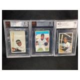 LOT OF 3 MLB GRADED, STAMPED CARDS - BCCG 1971