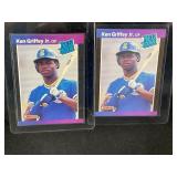 LOT OF 2 - 1989 MLB DONRUSS KEN GRIFFEY JR RATED