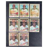 LOT OF 8 - 1978 MLB TOPPS RED'S STARS CARDS