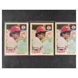LOT OF 3 - 1978 MLB TOPPS JOHNNY BENCH CARDS