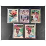 LOT OF 5 MLB GEORGE FOSTER BASEBALL CARDS