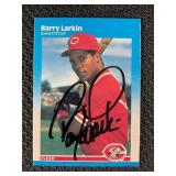 1987 MLB FLEER BARRY LARKIN AUTOGRAPHED CARD #204