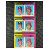 LOT OF 3 - 1975 MLB TOPPS STRIKEOUT LEADERS-1974
