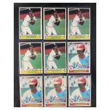 LOT OF 9 - 1979 MLB TOPPS BASEBALL STARS CARDS