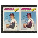LOT OF 2 - 1977 MLB TOPPS NOLAN RYAN BASEBALL CARD