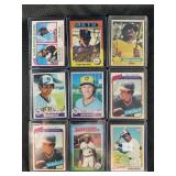 LOT OF 9 - 1970-1980 MLB TOPPS BASEBALL CARDS