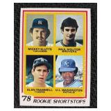 1978 MLB TOPPS '78 ROOKIE SHORTSTOPS CARD #707