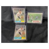LOT OF 3 - 1961 MLB TOPPS BASEBALL CARDS