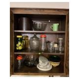 CONTENTS OF CABINET IN KITCHEN - WATER PITCHER,