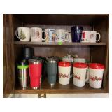 CONTENTS OF CABINET IN KITCHEN - TUMBLERS, COFFEE