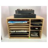 LOT OF LARGE SAND PAPER, CUSTOM MADE WOODEN BOX