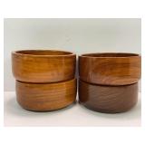 SET OF 4 CUSTOM MADE 5' WOODEN BOWLS - HAND MADE