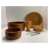 CUSTOM MADE WOOD NUTCRACKER BOWL, 5' BOWL, GOBLET